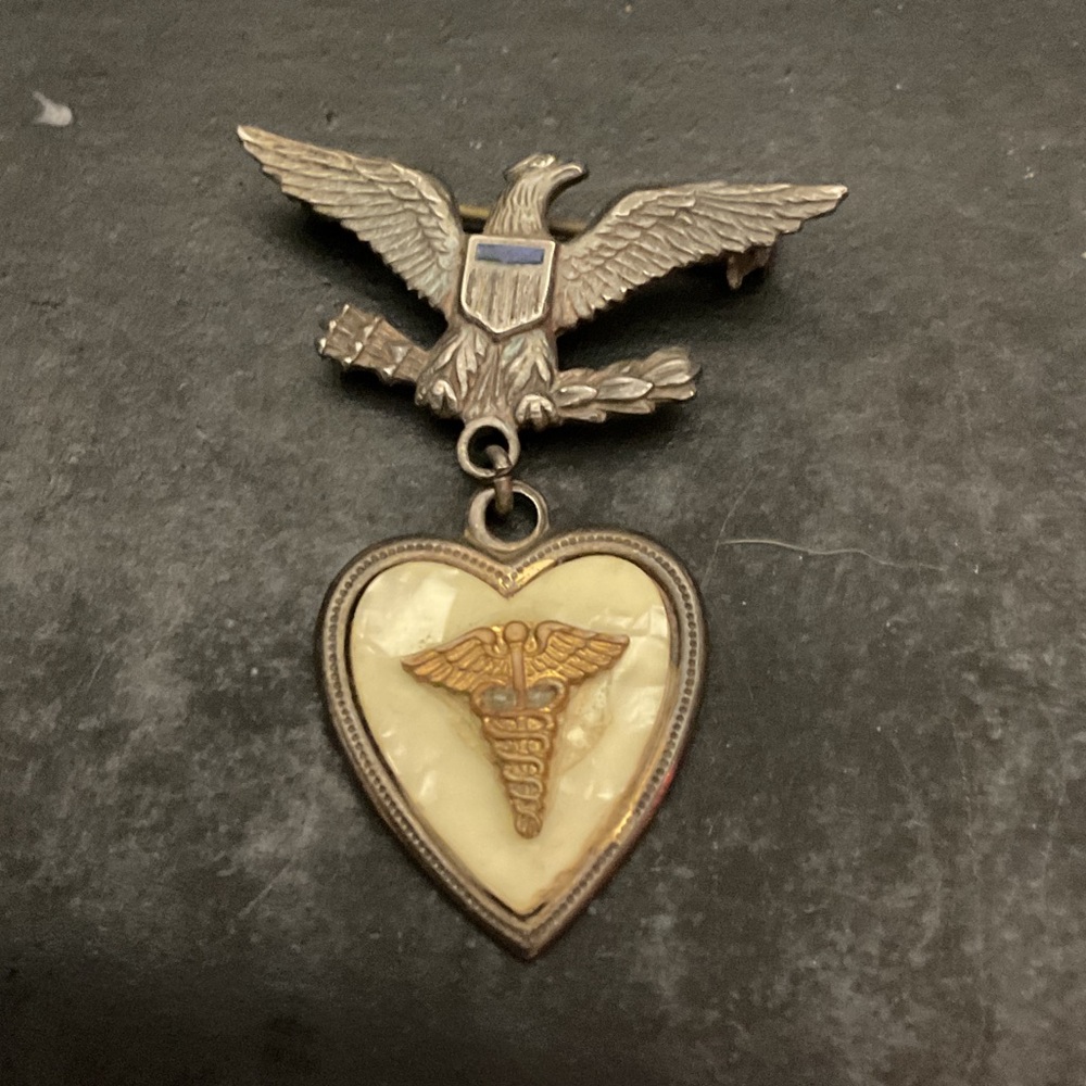 vintage World War II-era military sweetheart brooch pin